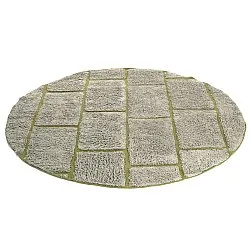 Ronde vloerkleden - Lindley Natural Cotton Shaggy (grijs/groen)