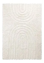 Hoogpolig vloerkleed - Lindos Natural Cotton Shaggy (wit)