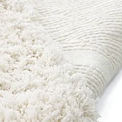 Hoogpolig vloerkleed - Lindos Natural Cotton Shaggy (wit)