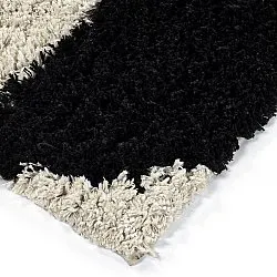 Hoogpolig vloerkleed - Marvao Natural Cotton Shaggy (off-white/zwart)