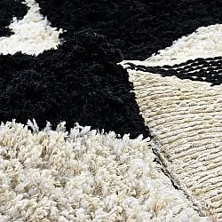 Hoogpolig vloerkleed - Marvao Natural Cotton Shaggy (off-white/zwart)