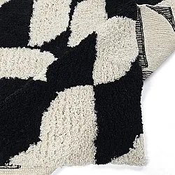 Hoogpolig vloerkleed - Marvao Natural Cotton Shaggy (off-white/zwart)