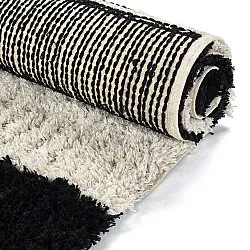 Hoogpolig vloerkleed - Marvao Natural Cotton Shaggy (off-white/zwart)