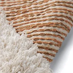 Hoogpolig vloerkleed - Kalymnos Natural Cotton Shaggy (off-white/oker)
