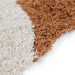 Hoogpolig vloerkleed - Kalymnos Natural Cotton Shaggy (off-white/oker)