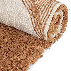 Hoogpolig vloerkleed - Kalymnos Natural Cotton Shaggy (off-white/oker)