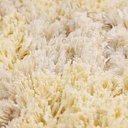 Hoogpolig vloerkleed - Methoni Check Cotton Shaggy (crème/lichtgeel)