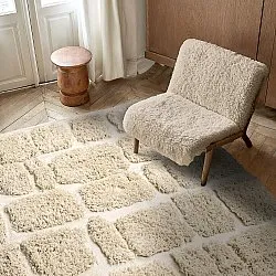 Hoogpolig vloerkleed - Otranto Natural Cotton Shaggy (gebroken wit)