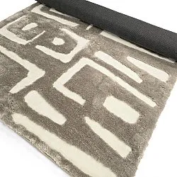 Hoogpolig vloerkleed - Palmyra (beige/wit)