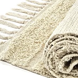 Hoogpolig vloerkleed - Rani Natural Cotton Shaggy (beige)