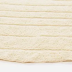 Rond vloerkleed - Rani Natural Cotton Shaggy (beige)