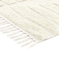 Hoogpolig vloerkleed - Rani Natural Cotton Shaggy (gebroken wit)