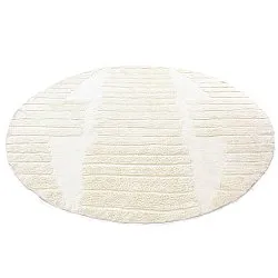 Rond vloerkleed - Rani Natural Cotton Shaggy (gebroken wit)