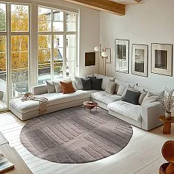 Rond vloerkleed - Rani Natural Cotton Shaggy (taupe)