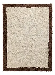 Hoogpolig vloerkleed - Sagres Natural Cotton Shaggy (off-white/bruin)