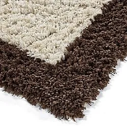 Hoogpolig vloerkleed - Sagres Natural Cotton Shaggy (off-white/bruin)