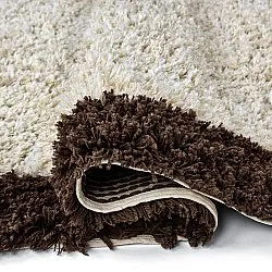 Hoogpolig vloerkleed - Sagres Natural Cotton Shaggy (off-white/bruin)