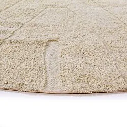 Rond vloerkleed - Sivia Natural Cotton Shaggy (beige)