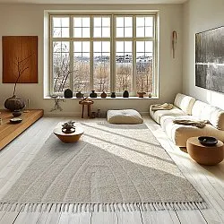 Hoogpolig vloerkleed - Sivia Natural Cotton Shaggy (gebroken wit)