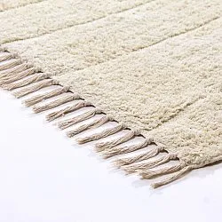 Hoogpolig vloerkleed - Sivia Natural Cotton Shaggy (gebroken wit)