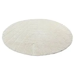Rond vloerkleed - Sivia Natural Cotton Shaggy (gebroken wit)