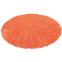 Rond vloerkleed - Sivia Natural Cotton Shaggy (rood/oranje)