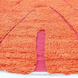 Rond vloerkleed - Sivia Natural Cotton Shaggy (rood/oranje)