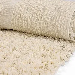 Hoogpolig vloerkleed - Sivota Natural Cotton Shaggy (gebroken wit)