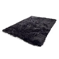 Hoogpolig vloerkleed - Sohar (zwart)