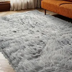 Hoogpolig vloerkleed - Sohar (lichtgrijs)