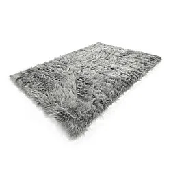 Hoogpolig vloerkleed - Sohar (lichtgrijs)