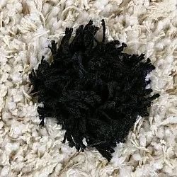 Hoogpolig vloerkleed - Soria Natural Cotton Shaggy (off-white/zwart)