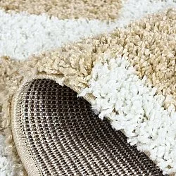 Hoogpolig vloerkleed - Tamri (beige/wit)