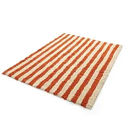 Hoogpolig vloerkleed - Thira Stripe Cotton Shaggy (lichtgeel/lichtoranje)