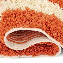 Hoogpolig vloerkleed - Thira Stripe Cotton Shaggy (lichtgeel/lichtoranje)