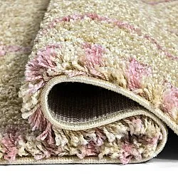 Hoogpolig vloerkleed - Tiznit (beige/roze)