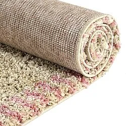 Hoogpolig vloerkleed - Tiznit (beige/roze)