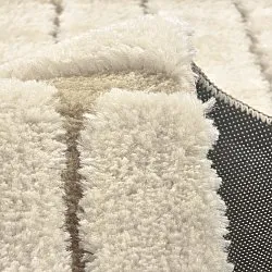 Hoogpolig vloerkleed - Tyros (beige/crème)