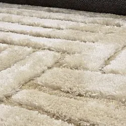 Hoogpolig vloerkleed - Tyros (beige/crème)