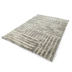 Hoogpolig vloerkleed - Tyros (crème/grijs)