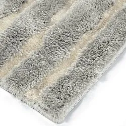 Hoogpolig vloerkleed - Tyros (crème/grijs)