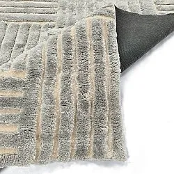 Hoogpolig vloerkleed - Tyros (crème/grijs)