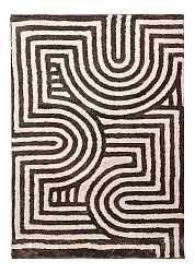 Hoogpolig vloerkleed - Volos (crème/bruin)