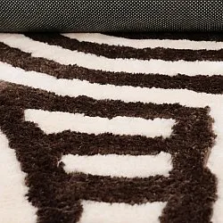 Hoogpolig vloerkleed - Volos (crème/bruin)