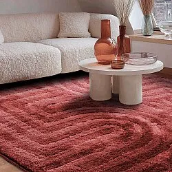 Hoogpolig vloerkleed - Volos (rood/roze)
