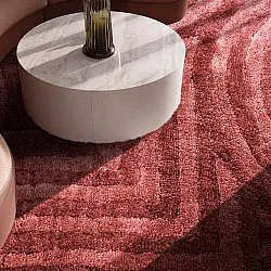 Hoogpolig vloerkleed - Volos (rood/roze)