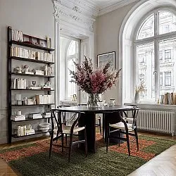 Hoogpolig vloerkleed - Zagora (groen/oranje)