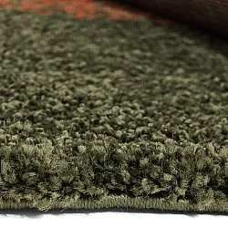 Hoogpolig vloerkleed - Zagora (groen/oranje)