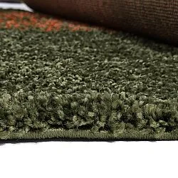 Hoogpolig vloerkleed - Zagora (groen/oranje)