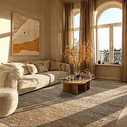 Hoogpolig vloerkleed - Zoe (beige)